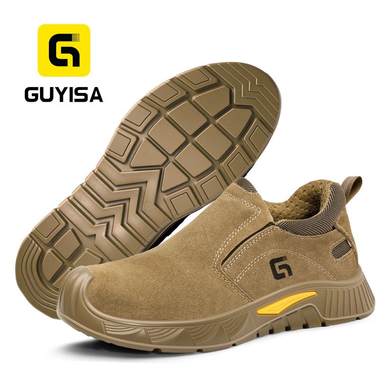 GUYISA 5059 Hiking Safety Shoes, Steel Toe Puncture-Proof Midsole, Rubber Outsole, Microfiber & Steel Wire Mesh Upper