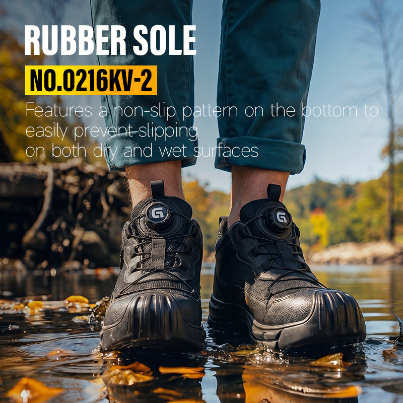 GUYISA 0216KV-2 Casual Safety Shoes, Euro Standard Plastic Toe, Anti-smash, Anti-penetration, 10KV Insulation, Rubber Outsole & Microfiber With Steel Wire Fabric