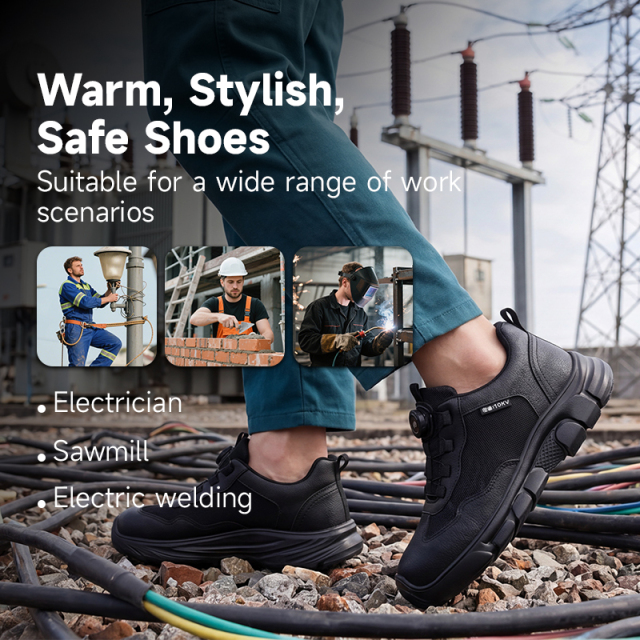 GUYISA 0216KV-2 Casual Safety Shoes, Euro Standard Plastic Toe, Anti-smash, Anti-penetration, 10KV Insulation, Rubber Outsole & Microfiber With Steel Wire Fabric