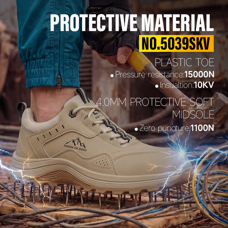 GUYISA 5039SKV Work Safety Shoes, 10KV Insulated, Anti-Smash Anti-Puncture, EU Plastic Toe Cap