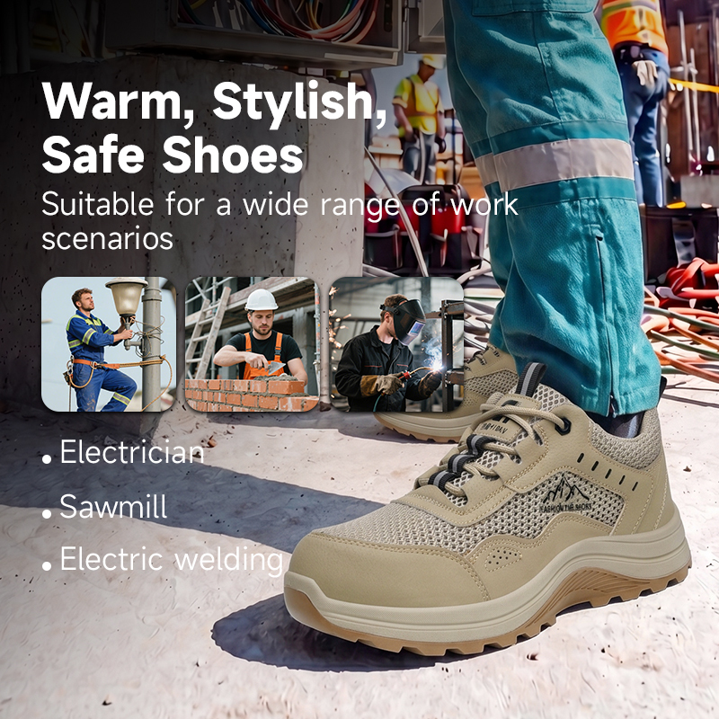 GUYISA 5039TSKV Work Series Safety Shoes, 10KV Insulated, Anti-Smash Anti-Puncture, EN Standard Plastic Toe Cap, 4.0mm Kevlar Midsole, Double Density PU Outsole, Microfiber & Flyknit Upper