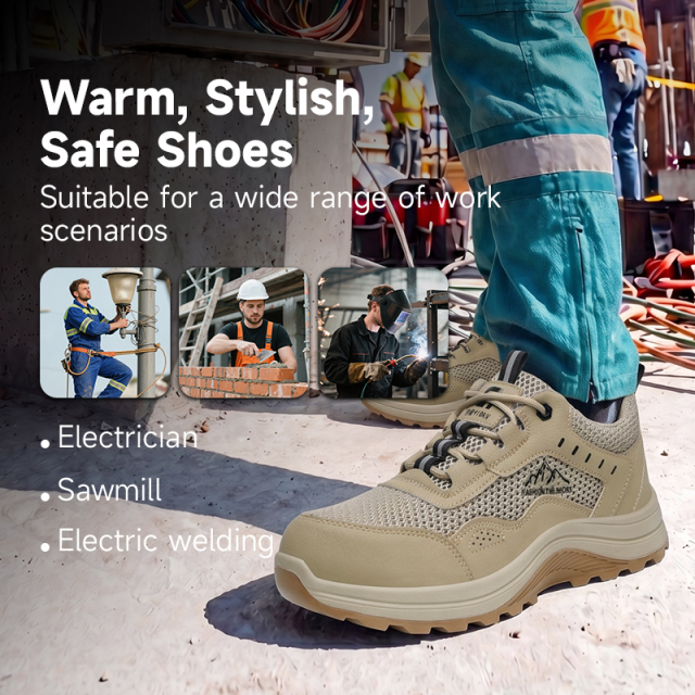 GUYISA 5039TSKV Work Series Safety Shoes, 10KV Insulated, Anti-Smash Anti-Puncture, EN Standard Plastic Toe Cap, 4.0mm Kevlar Midsole, Double Density PU Outsole, Microfiber & Flyknit Upper