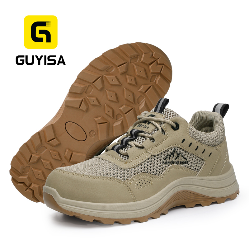 GUYISA 5039TSKV Work Series Safety Shoes, 10KV Insulated, Anti-Smash Anti-Puncture, EN Standard Plastic Toe Cap, 4.0mm Kevlar Midsole, Double Density PU Outsole, Microfiber & Flyknit Upper
