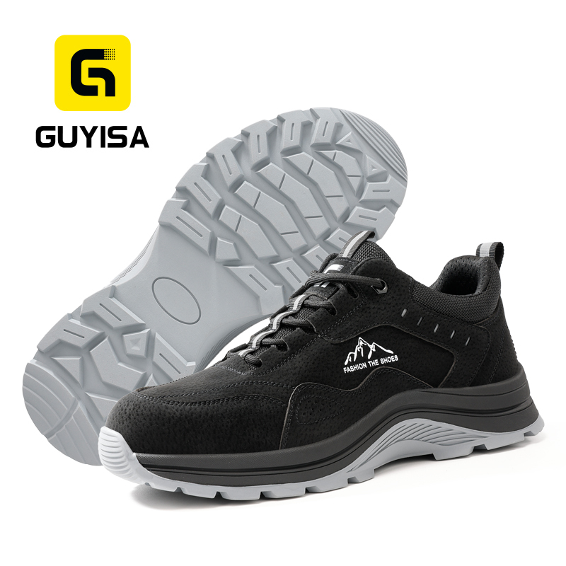 GUYISA 5039BK Euro Steel Toe Anti-Puncture Work Safety Shoes