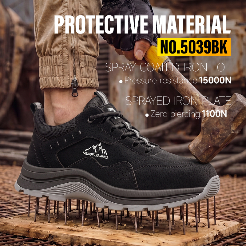 GUYISA 5039BK Euro Steel Toe Anti-Puncture Work Safety Shoes