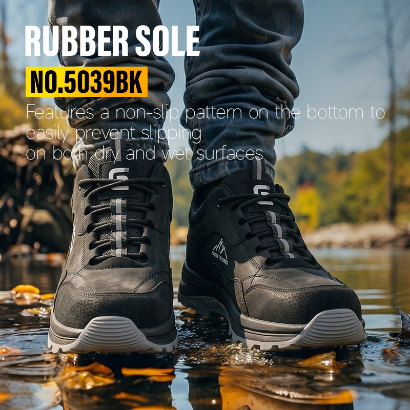 GUYISA 5039BK Euro Steel Toe Anti-Puncture Work Safety Shoes