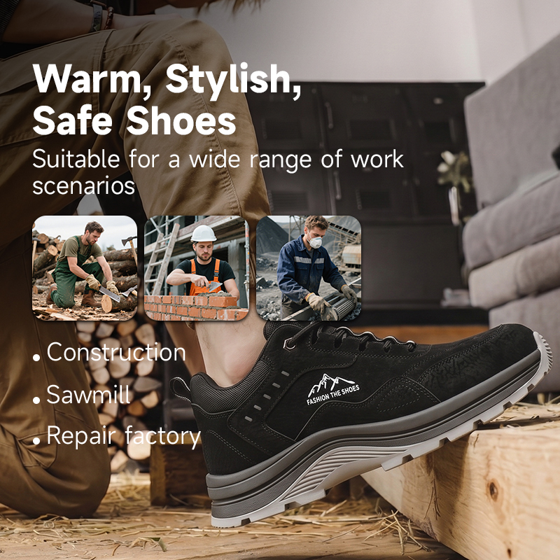 GUYISA 5039BK Euro Steel Toe Anti-Puncture Work Safety Shoes