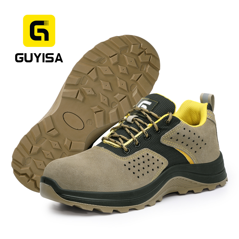 GUYISA 6077 Welding Safety Shoes, Steel Toe Anti-Smash, 4.0mm Kevlar Anti-Puncture Dual Density PU Sole