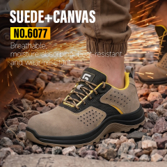 GUYISA 6077 Welding Safety Shoes, Steel Toe Anti-Smash, 4.0mm Kevlar Anti-Puncture Dual Density PU Sole