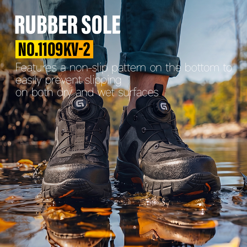 GUYISA 1109KV-2 Hiking Safety Shoes | 10KV Insulated Composite Toe Anti-Puncture Rubber Sole Black