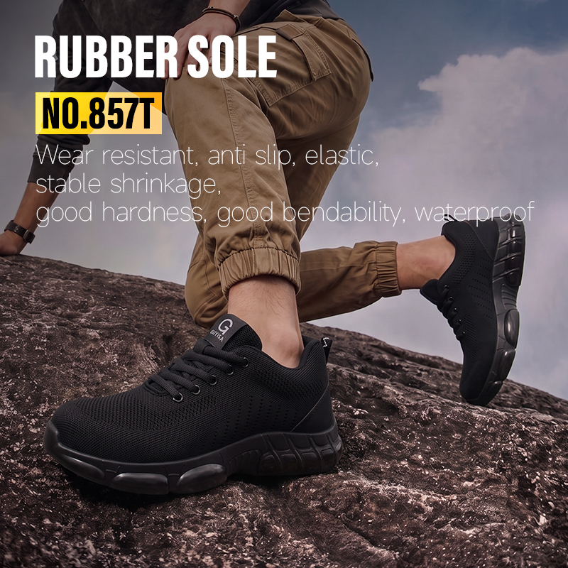 GUYISA Steel Toe Puncture Resistant Industrial Work Low Top Safety Shoes Microfiber and Mesh Upper Rubber Sole Green Summer