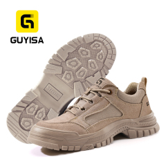 GUYISA safety shoes composite toe puncture resistant electrical insulated rubber sole suede canvas upper for industrial work