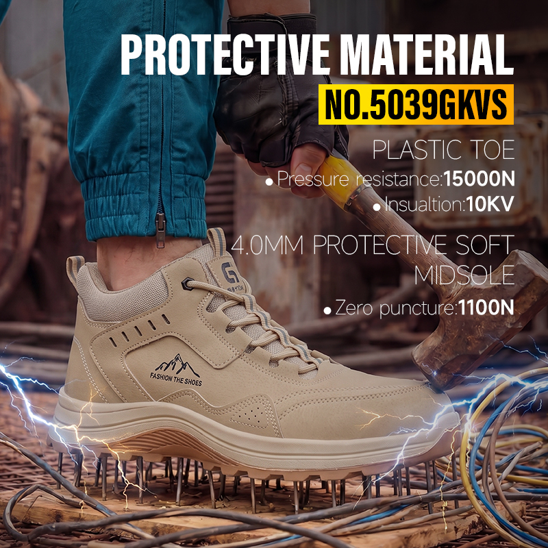 GUYISA steel toe puncture resistant 10KV insulated safety boot dual density PU sole microfiber steel wire upper all season