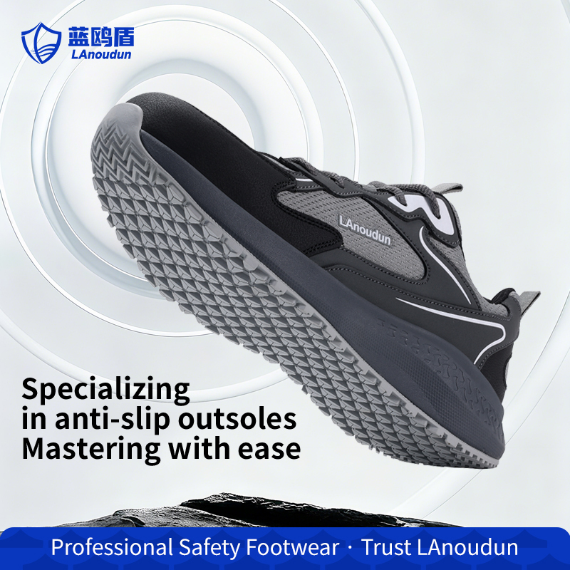 LAnoudun D210Q Casual Safety Shoes, Carbon Fiber Toe Anti-smash Anti-puncture, 10KV Insulated, SR Non-slip, MD Sole, Microfiber & 3D Mesh Work Shoes