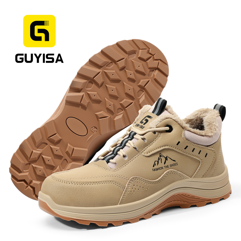 GUYISA safety shoes puncture resistant plastic toe 10KV insulated microfiber steel mesh dual density PU sole industrial work