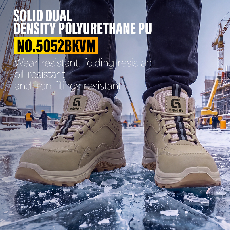 GUYISA safety shoes puncture resistant plastic toe 10KV insulated microfiber steel mesh dual density PU sole industrial work