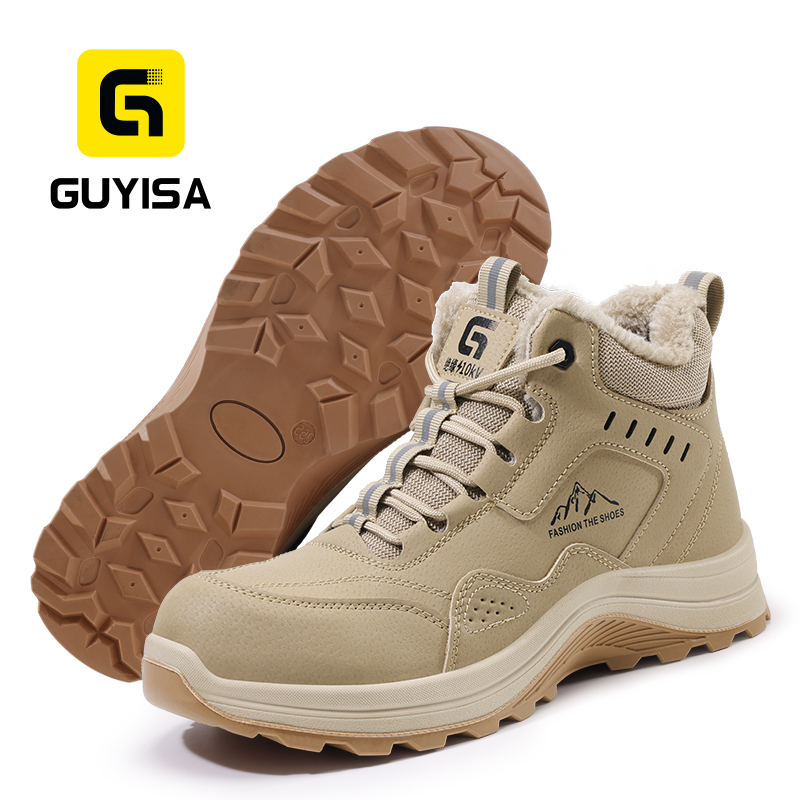 GUYISA Work Safety Boot Steel Toe Puncture Resistant 10KV Insulation Microfiber Wire Mesh Upper Dual Density PU Sole Winter