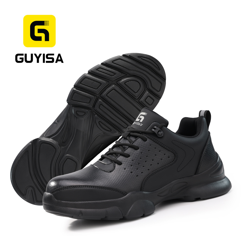GUYISA Safety Shoes Plastic Toe Puncture Resistant 10KV Insulated 4mm Midsole Microfiber Rubber Plastic Sole Industrial Work