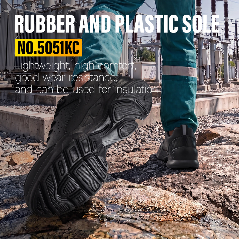 GUYISA Safety Shoes Plastic Toe Puncture Resistant 10KV Insulated 4mm Midsole Microfiber Rubber Plastic Sole Industrial Work