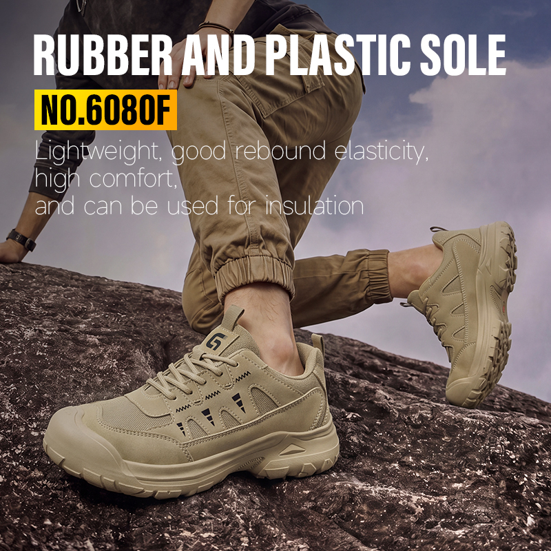 GUYISA safety shoes steel toe puncture resistant microfiber steel wire upper rubber sole 4mm midsole low top industrial work