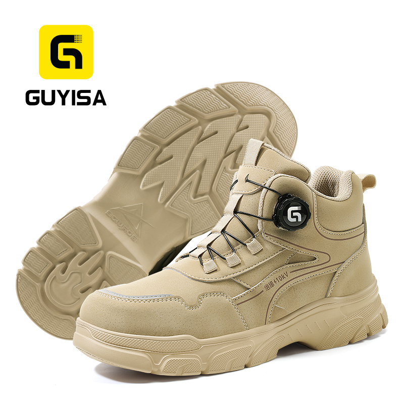 GUYISA Safety Boot Puncture Resistant Insulated 10KV EU Plastic Toe Cap Microfiber Upper Anti Impact Industrial Rubber Sole