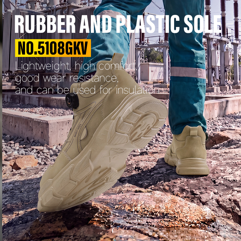 GUYISA Safety Boot Puncture Resistant Insulated 10KV EU Plastic Toe Cap Microfiber Upper Anti Impact Industrial Rubber Sole