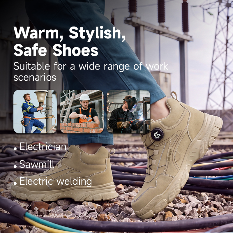 GUYISA Safety Boot Puncture Resistant Insulated 10KV EU Plastic Toe Cap Microfiber Upper Anti Impact Industrial Rubber Sole
