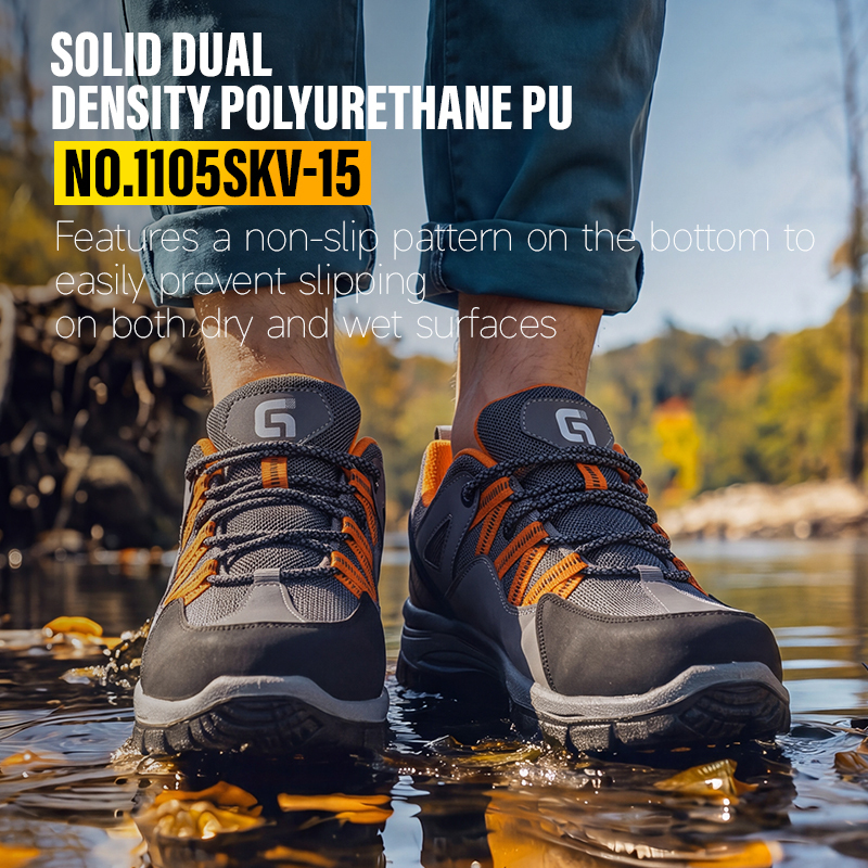 GUYISA Safety Shoes Steel Toe Puncture Resistant 15KV Insulation Composite Toe Cap Dual Density PU Sole Microfiber Upper