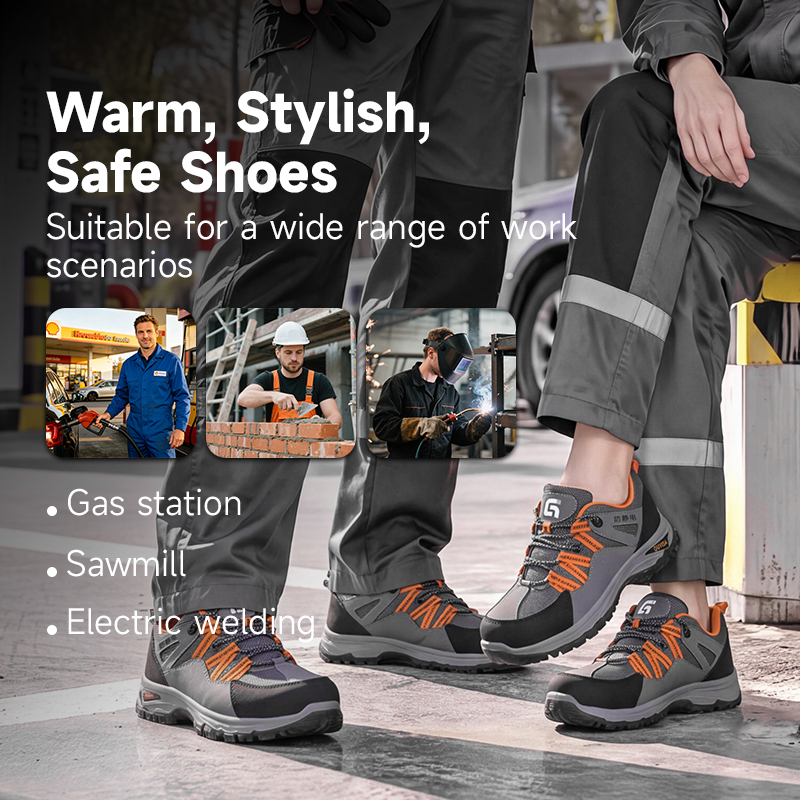 GUYISA safety shoes steel toe puncture resistant antistatic microfiber steel wire upper dual density PU sole industrial work