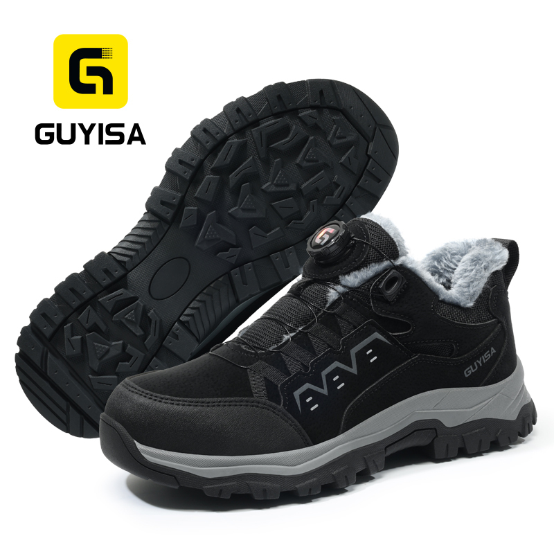 GUYISA safety shoes steel toe puncture resistant midsole microfiber wire cloth upper rubber sole industrial work low top