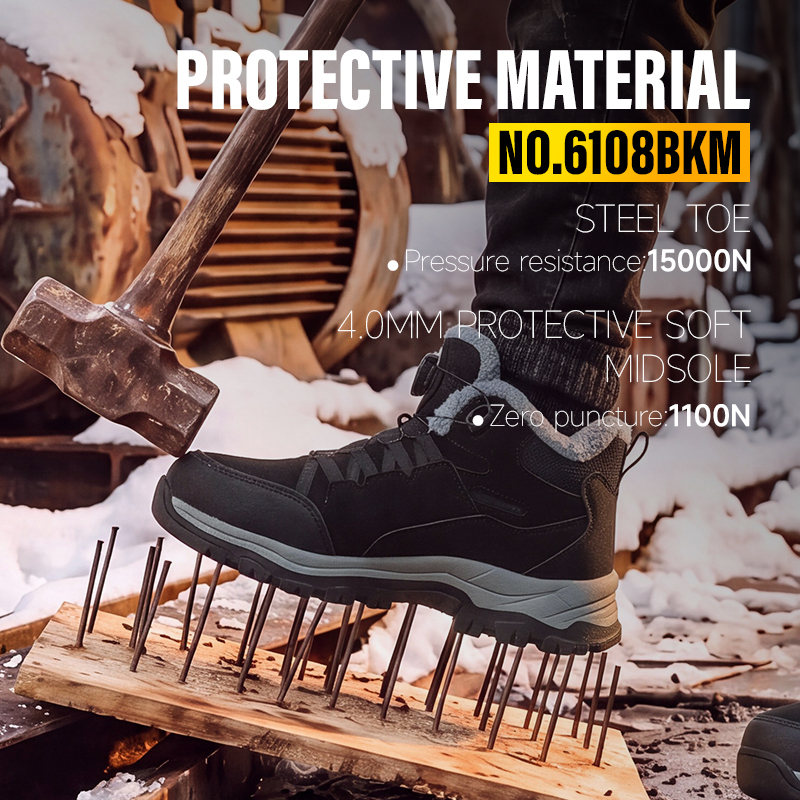GUYISA safety shoes steel toe puncture resistant midsole microfiber wire cloth upper rubber sole industrial work low top