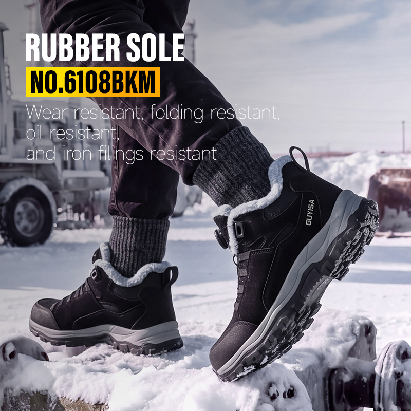 GUYISA safety shoes steel toe puncture resistant midsole microfiber wire cloth upper rubber sole industrial work low top