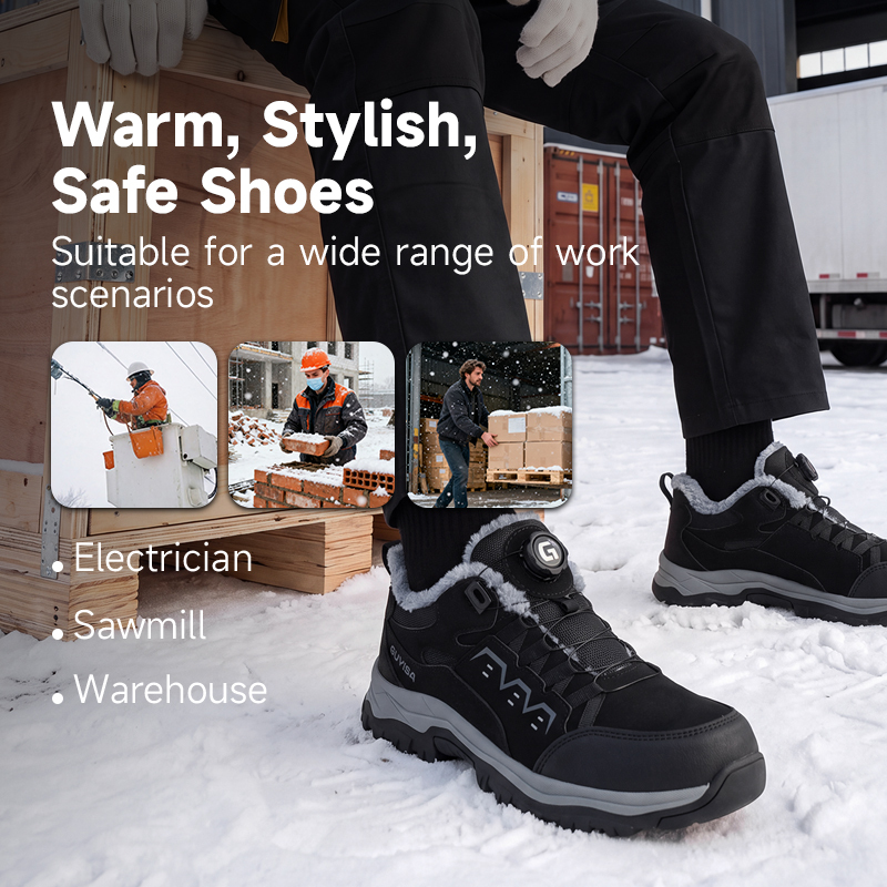 GUYISA safety shoes steel toe puncture resistant midsole microfiber wire cloth upper rubber sole industrial work low top