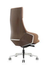 Heavy Duty Aluminium Base, Adjustable Tilt Angle, Thick Padding and Ergonomic Design Bonded Leather Executive Desk Computer Task Swivel Chair