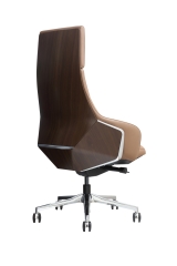 Heavy Duty Aluminium Base, Adjustable Tilt Angle, Thick Padding and Ergonomic Design Bonded Leather Executive Desk Computer Task Swivel Chair