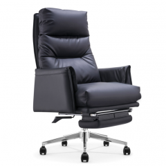 NEW Model High Back Boss Executive Fine Leather Chair with Footrest