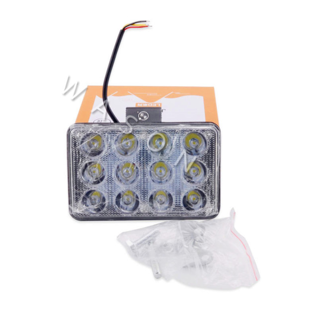 High Quality Excavator Spare Parts Square 12pcs 36W thin Led Light Work Lamp