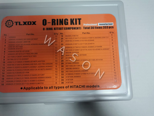 Excavator Small O Ring  Box  For Hitachi