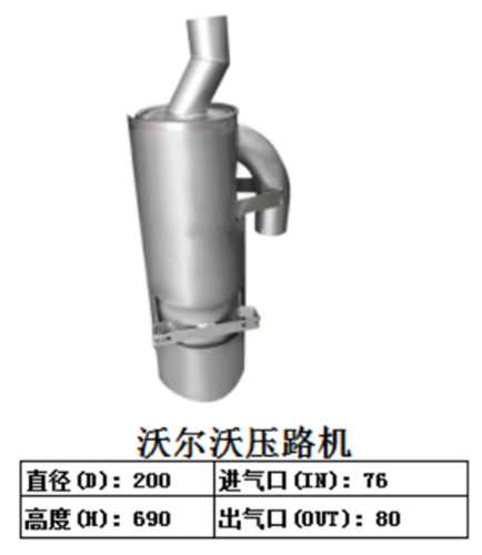 Volvo Wheelloader Excavator Muffler