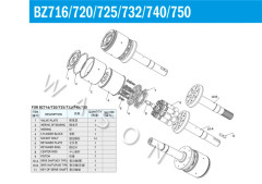 BZ716  BZ720  BZ725  BZ735  BZ740  BZ750Excavator Hydraulic Spare Parts  For Marine And Industry