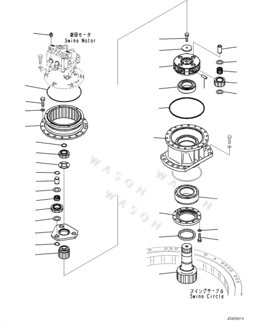 PC200-7 PC210-7  Swing Motor Gear Parts
