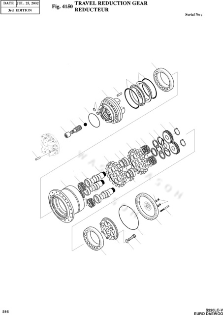 DH220-5 Travel Motor Gear Parts