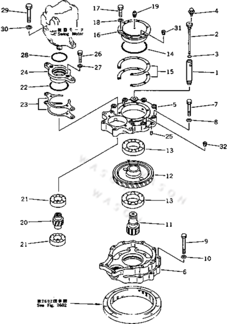 PC200-5   Swing Motor Gear Parts