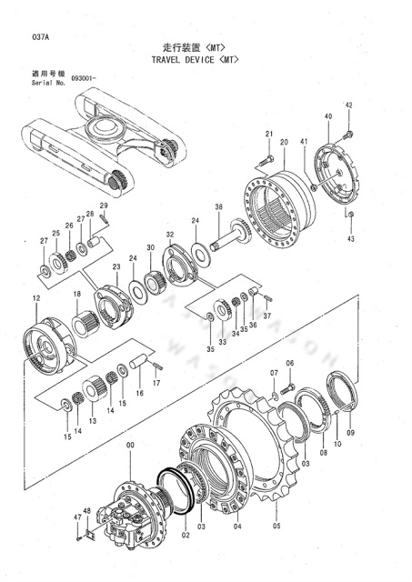 EX200-5 Travel Motor Gear Parts