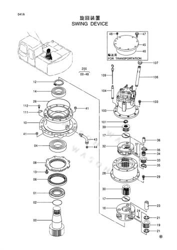 EX200-5 Swing Motor Gear Parts