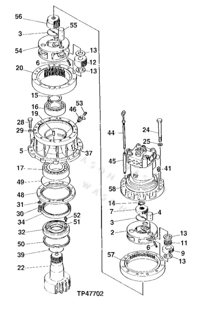 EX300-1 Swing Motor Gear Parts