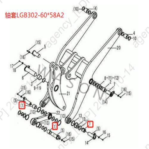 SDLG Wheel Loader Parts Bearing 4043000218 LGB302-60*58A2