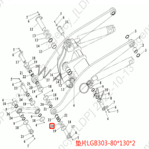 SDLG Wheel Loader Parts Bearing 4043000034 LGB303-80*130*2