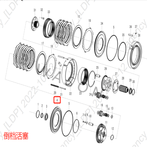 SDLG LG936L  Wheel Loader Parts  Opposite Gear Piston 3030900139