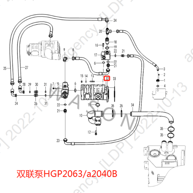 SDLG Wheel Loader Parts Gear Pump 4120003067 HGP2063/a2040B